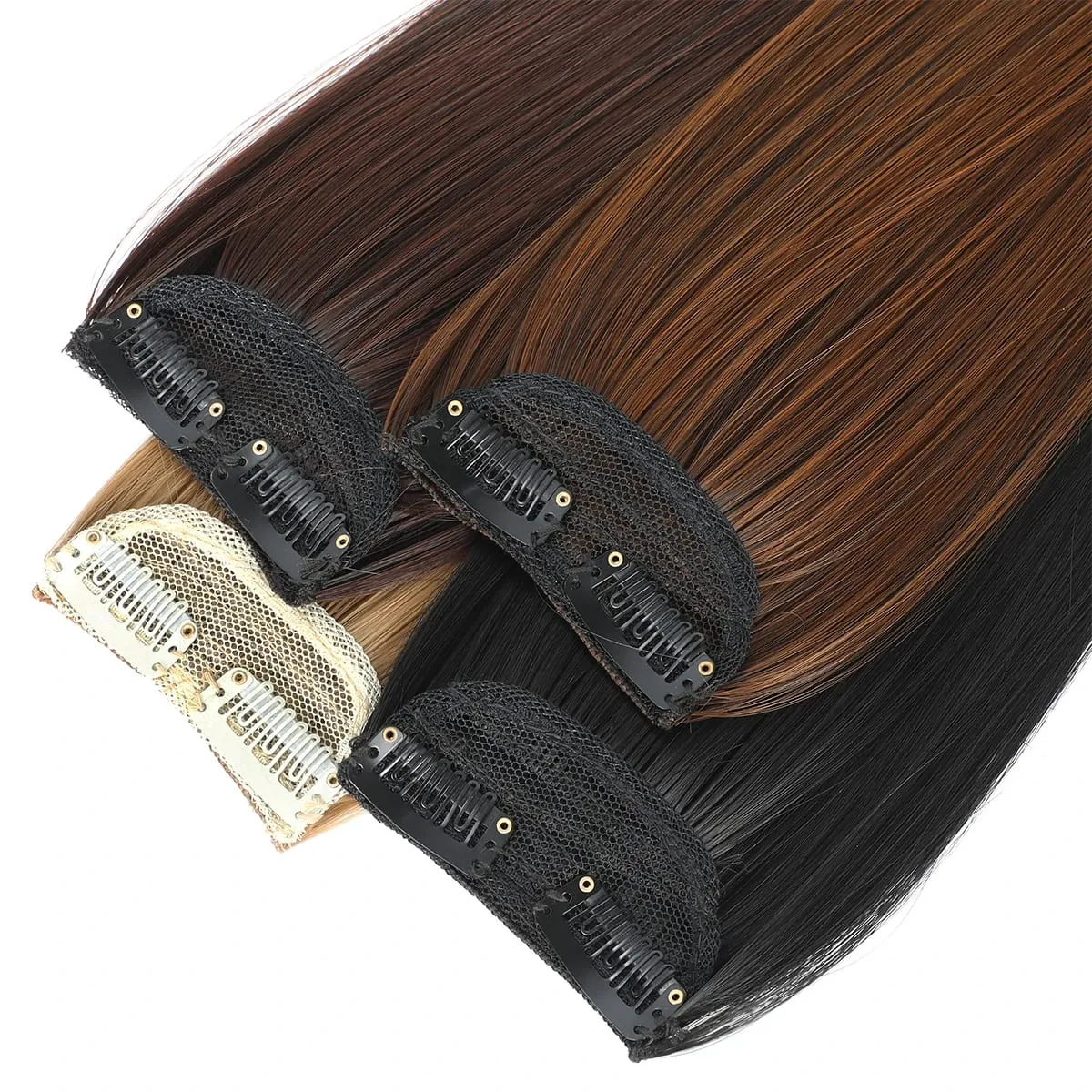 12Inch Synthetic 2 Clips in Straight Hair Extensions Invisible Hair Extensions Synthetic Straight Heat Resistant Fiber Hairpiece — image 5