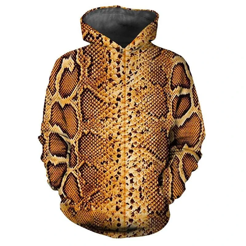 Personalized Snakeskin Pattern Hoodies Fashion Trend Long Sleeve 3D Animals Skin Printed Mens Hoodie Loose Streetwear Cool Tops — image 9
