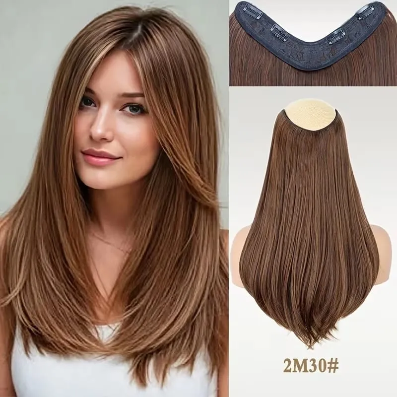 18Inch Synthetic Long Straight Hair Extension 4 Clips Increase Volume Heat-resistant Fake Fashion Hairpiece for Women Daily — image 9