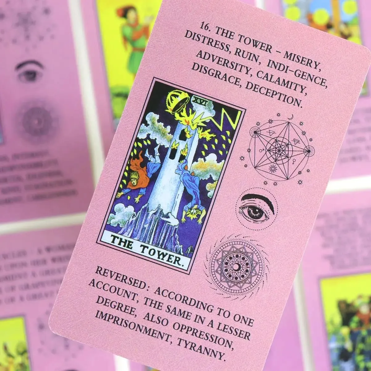Pink Learning Tarot 78 Pcs Tarot Cards with Keywords Based on Rider Waite System 10.3*6cm — image 2