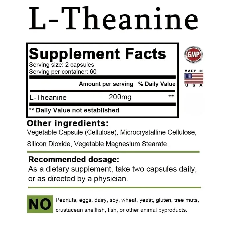 L-Theanine - Stress Relieving Supplement for Healthy Mood and Promote Relaxation Improves Focus — image 2