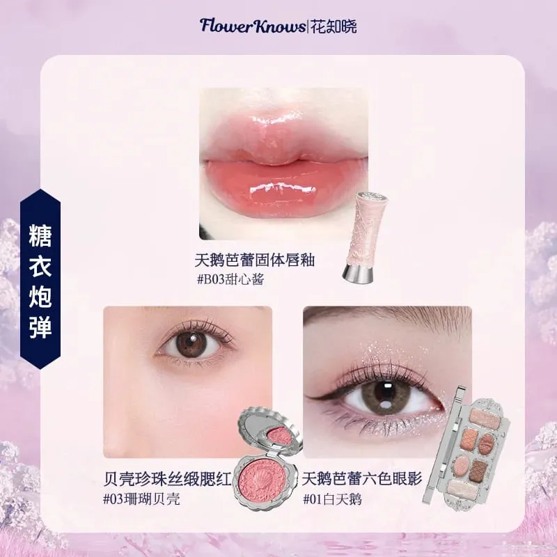 Flowerknows Complete Makeup Gift Set Long-Lasting Lip Glaze Blush & Shimmer Eyeshadow Palette All-in-One Beauty Kit Gift Box — image 4
