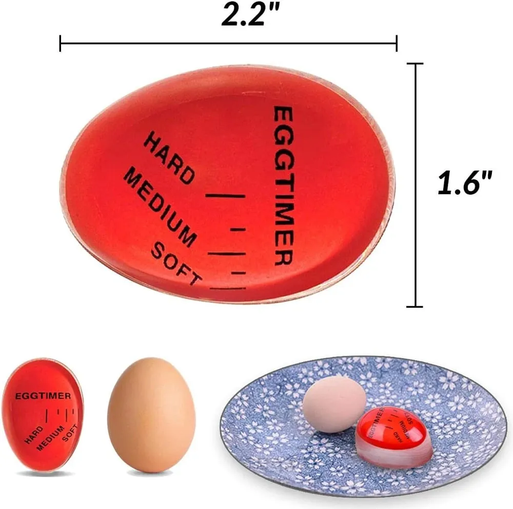 Egg Timer Color Changing Indicator Soft Medium and Hard Boiled Eggs Heat Sensitive Safe Durable Kitchen Aid Gift Home Use