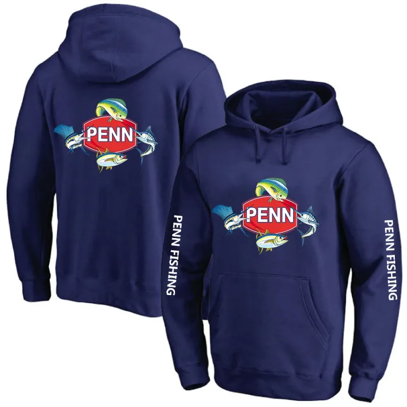 2024 New Printing Men Penn Fishing Reel Spring and Autumn Solid Color Pullover Hoodies Loose Fashion Clothing Hooded Tops — image 7