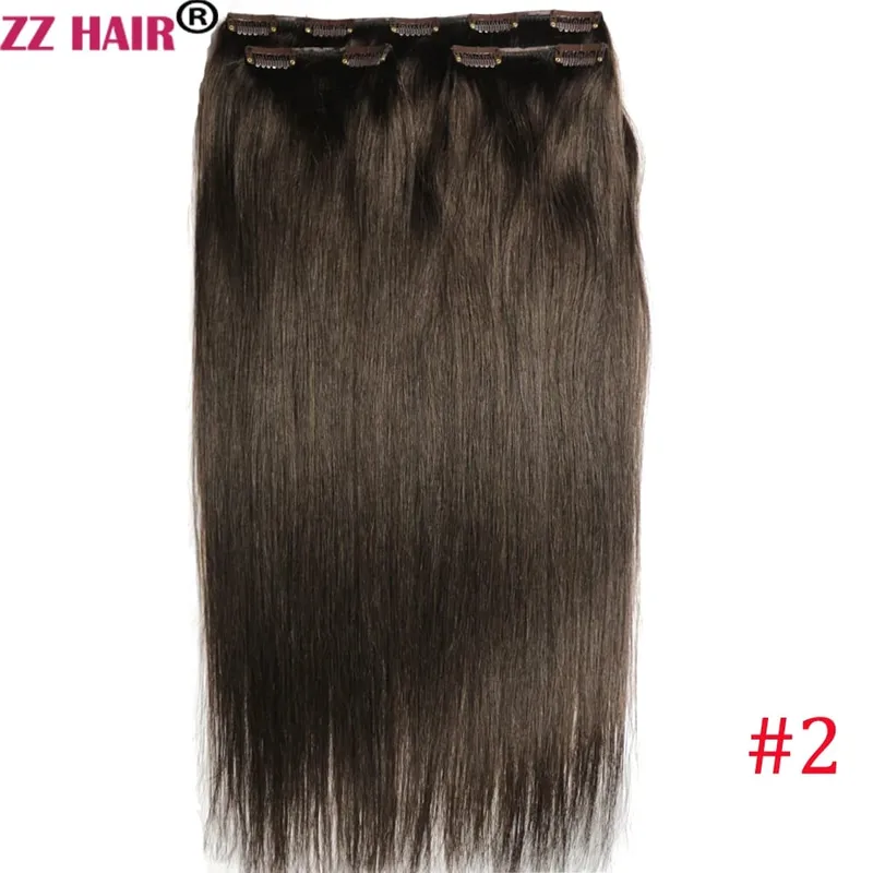Clips-in 100% Brazilian Human Remy Hair Extensions 16"-28" Three Pieces 3pcs Set 100g-200g 1x25 2x10 Natural Straight