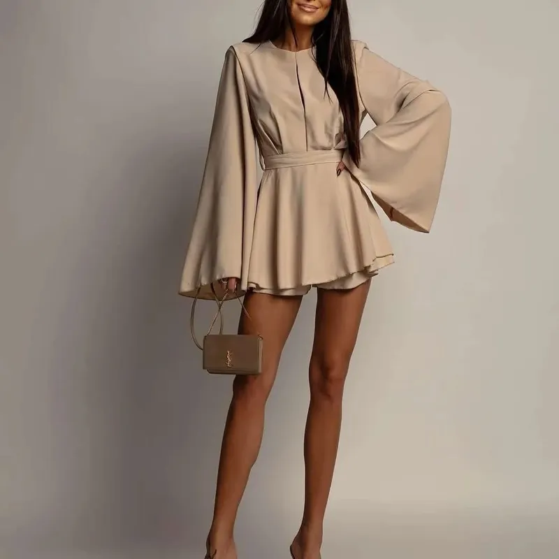 Women's Models Fairy Summer Dresses Backless Slim Round Neck Pure Color Casual Simple Premium Design Fashion Versatile Soft New — image 8