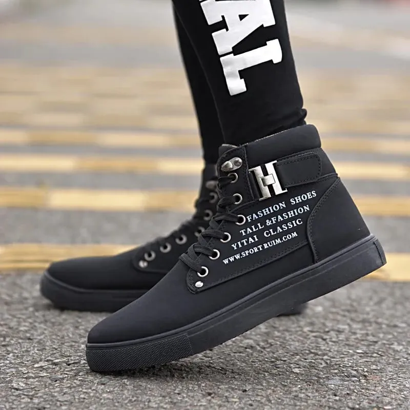 New Arrival Men's High Top Casual Shoes Spring/Autumn High Top Sneakers High Quality Retro Fashion Men Boots Zapatillas Hombre — image 12
