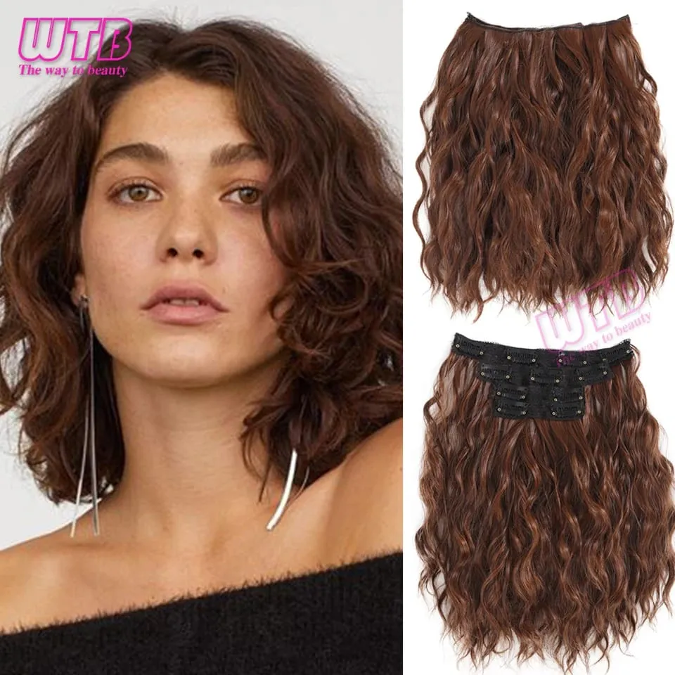 Synthetic Heat Resistant Hair Extensions Multi Color Clip-in Body Wave 12inch 4 PCS Double Weft for Women Girl Daily Party Use — image 10