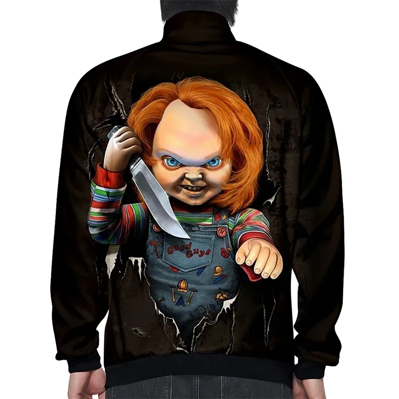 Coats Horror Movie Chucky Stand Collar Jackets Seed of Chucky Sweatshirt Cosplay Costume Long Sleeve Zipper Hoodies