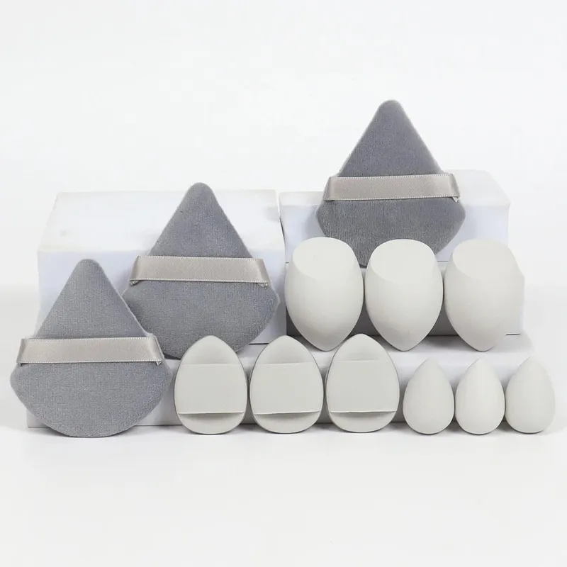 12Pcs Makeup Sponge Velvet Triangle Powder Puff Face Finger Puffs Mini Beauty Egg Liquid Foundation Tools Make Up Accessories — image 12