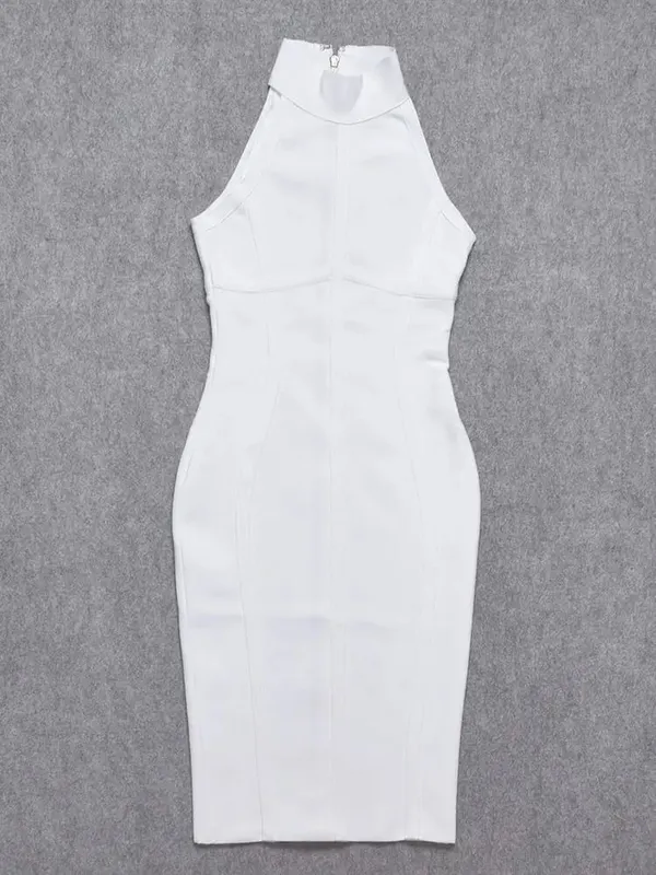 Robe d'été Sexy et élégante, élastique, blanche, couleur unie, extensible, Empire, moulante, mode femmes, robe de soirée, XL, vente en gros, 2024 — image 8