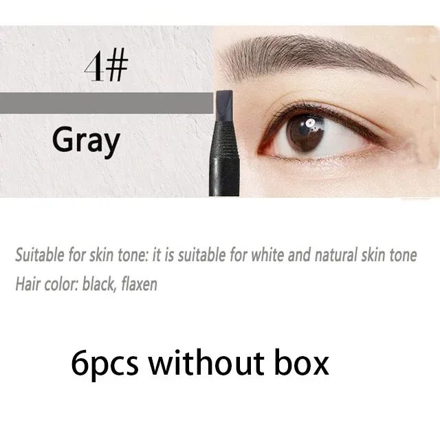 6/12PCS Eyebrow Pencil Hard Core Wholesale Makeup Pull Line Haozhuang Brand Permanent Peel off White Black Waterproof Natural — image 19
