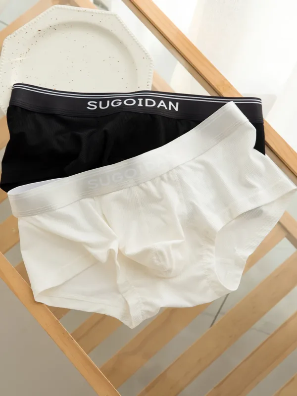 2pcs/lot Underwear Men's Modal Ice Silk Thin Soft Low Waist Quadrangle Shorts Men's Flat Corner Underwear Men's Fashion Youth — image 4