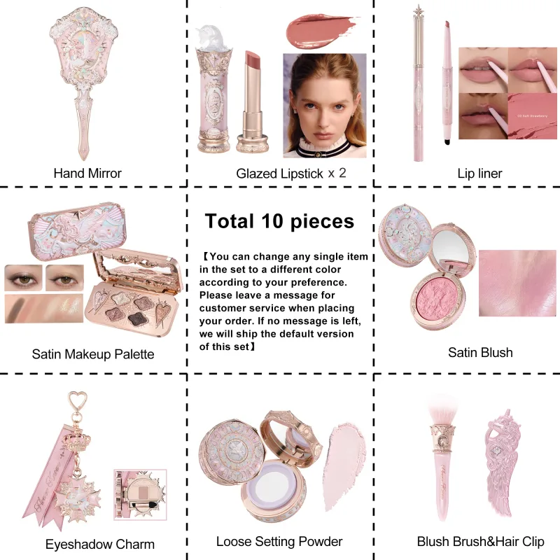 Flower Knows Knight Unicorn Makeup Set Eyeshadow Blush Lipstick Loose Powder Long Lasting Fantasy Princess Beauty Kit Cosmetics — image 22