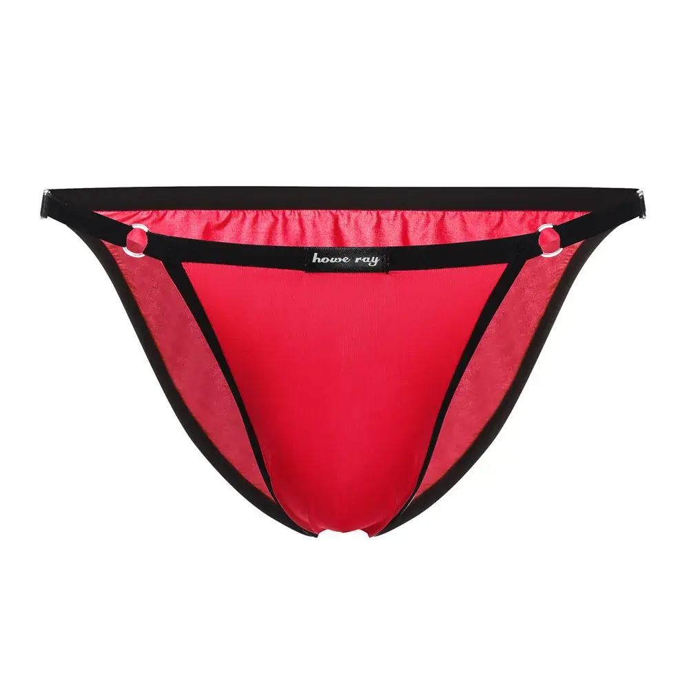 Adjustable Men's Sexy Brief Underwear Ice Silk Thin Transparent Comfort Quick Drying Mankini Gays U Convex Pouch High Fork Tanga — image 6