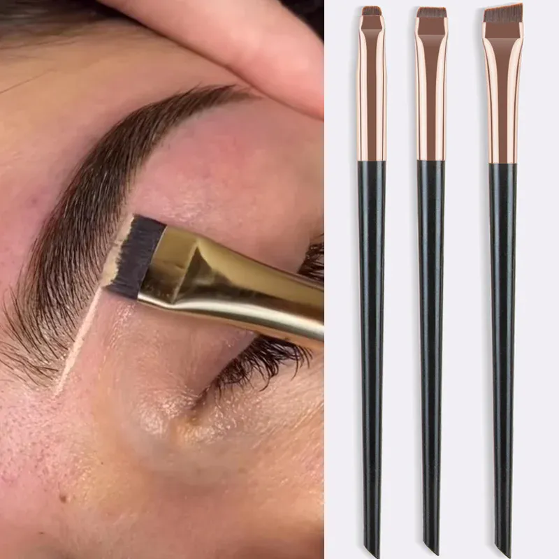 Karsyngirl 3pcs/set Blade Eyeliner Brush Eyebrow Brush Portable Flat Fine Eye Liner Brow Contour Makeup Brushes Makeup Tool — image 1