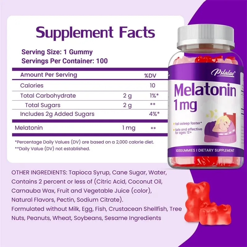 Melatonin Gummies 1mg - Children's Sleep Aids Promote Healthy Sleep Help Children Fall Asleep Faster and Increase Energy — image 2