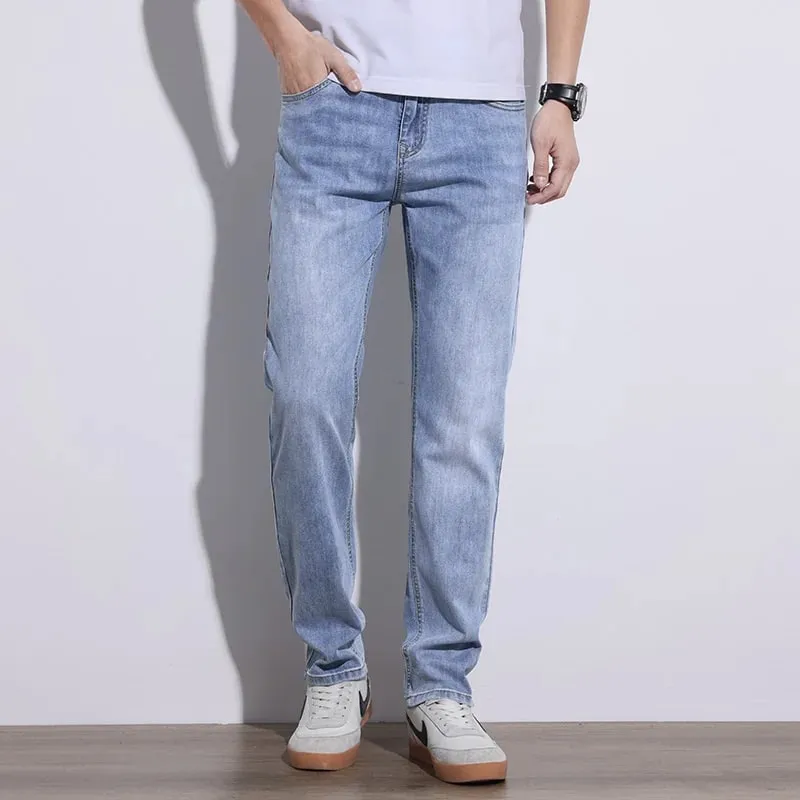 Men's Jeans Stretch Slim Regular Fit Gray Light Blue Dark Blue Jeans For Men Denim Pants Causal Streetwear Mens Clothing — image 9