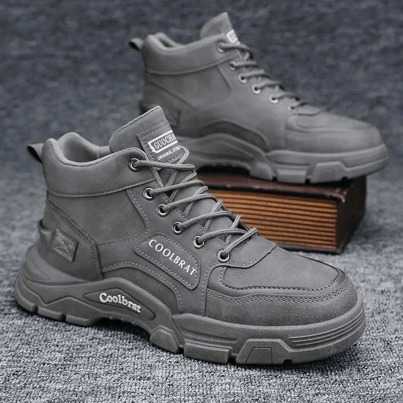 Men‘s Casual Sneakers High Quality Comfortable High Top Ankle Boots Chelsea Fashion Cowboy Work Shoes Trendy Versatiled Hombres — image 6