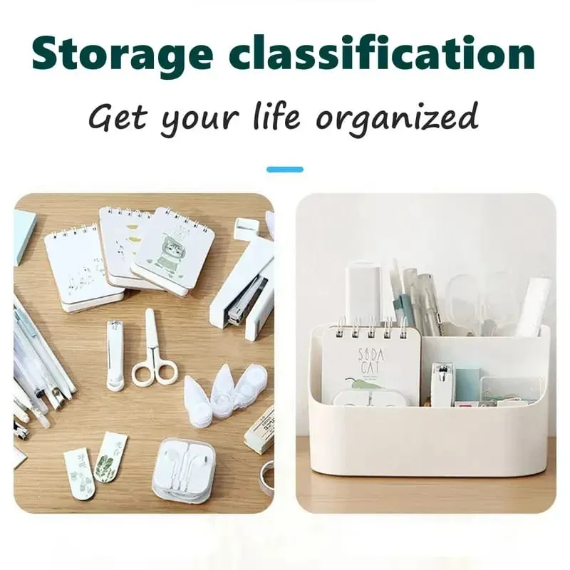 Desktop Storage Box Makeup Brushes Holder With Detachable Divider Comestic Tools Lipstick Beauty Tools Stationery Storage Box — image 5