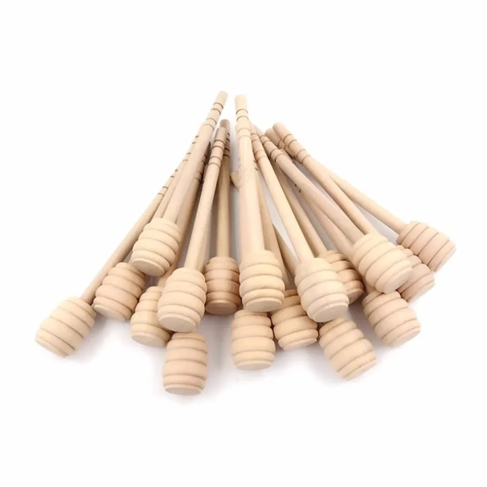 100pcs Wood Honey Dipper Stick Server for Honey Jar Dispense Drizzle Honey — image 6