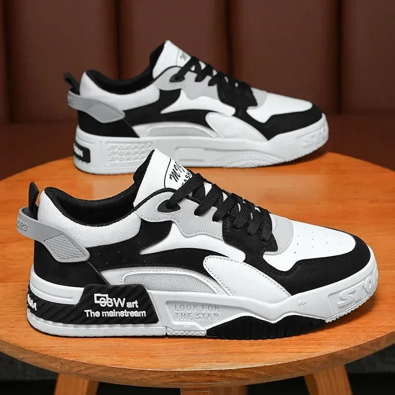 Men's Sneakers Men's Comfortable Platform Shoes 2026 Trend Lace-up Vulcanized Shoes White Casual Sneakers Zapatillas — image 2