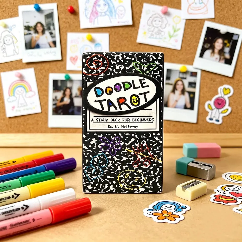 Doodle Tarot Cards 78 English Version Divination Borad Games Cards Game Cute Hand-Drawn for Beginners & Spiritual Reading — image 3