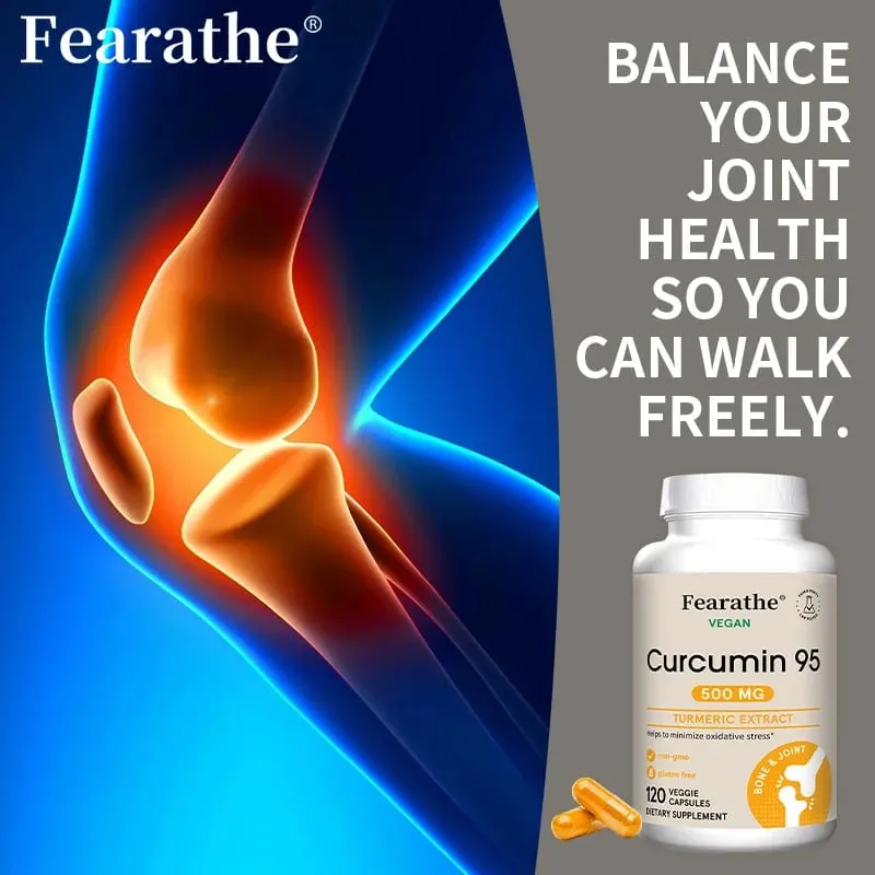 Curcumin - 95% Curcuminoids - Highly Absorbed Turmeric Supplement for Joint Health Comfort & Flexibility - 120 Capsules
