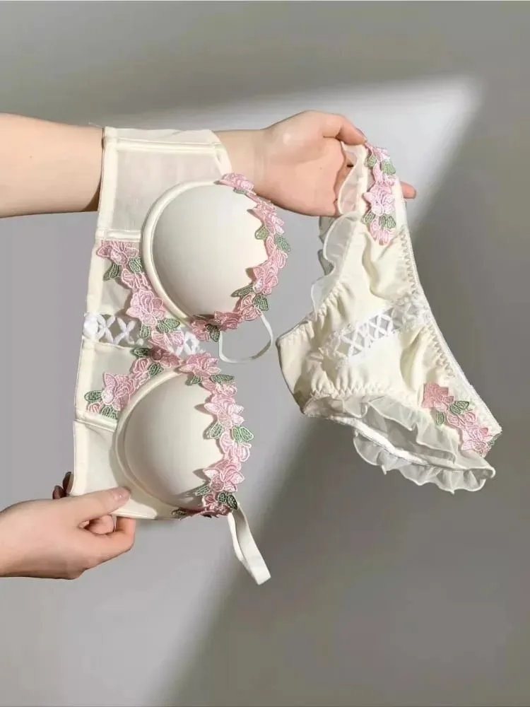 Tushy Viral Cute Bralette Wireless Summer Bra for Teens Anti Sagging Small Chest No Underwire Kawaii Style Lingerie Set — image 2