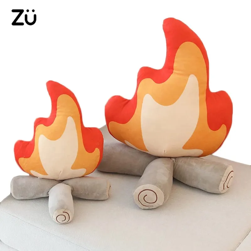 ZU 30/45cm Creative Plush Pillow Bonfire Stuffed Toy Funny Home Decor Campfire Cushion Emulational Fire Soft Doll — image 2