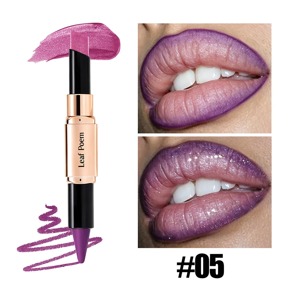 Dual‑Head Matte Lipstick Lip Liner Pen 2‑in‑1 Lip Definer & Lip Color Stick Smooth Lip Makeup for Daily Party Use — image 5