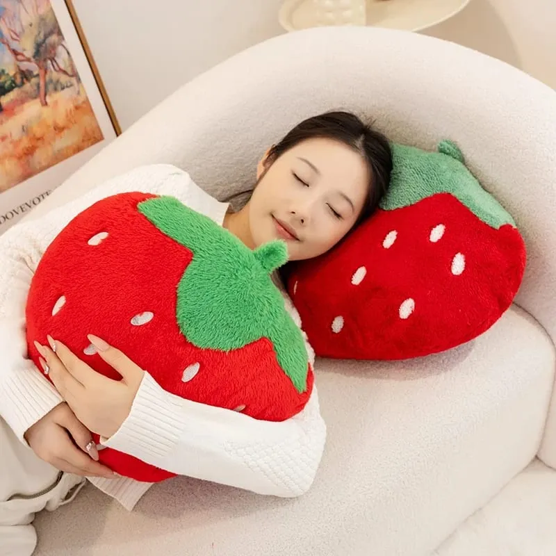 Aardbei Kussen Zacht Gevuld Pluche Speelgoed Sweety Aardbei Bank Knuffelkussen Voor Thuis Kussen Fruit Thema Verjaardagscadeaus