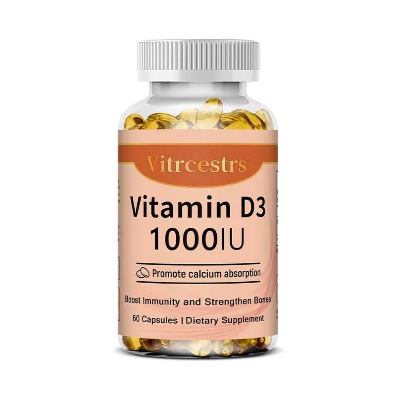 Vitamin D3 1000iu untuk Sokongan Imun Fungsi Otot yang Sihat dan Kesihatan Tulang - 120 Kapsul Sayuran Bebas Gluten Bukan GMO