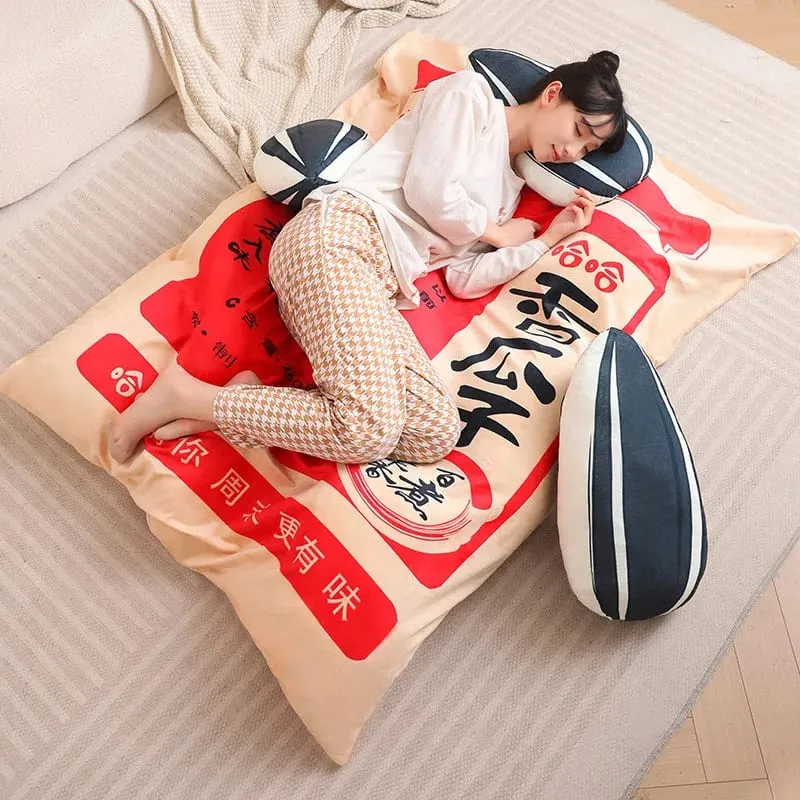New Giant Size Simulation Chinese Bag Of Melon Seed Plush Toys Soft Soothing Pillow Mattress For Kids Family Funny Toys For Kids — image 9