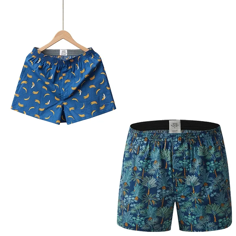 Shorts boxer de algodão masculino, roupa íntima masculina com padrão impresso, shorts estilo universitário, roupa de verão respirável e confortável — image 20