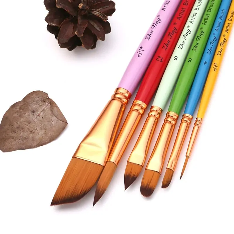 6 Pcs Professional Multi-functional Face Body Paint Brushes Set Artist Watercolor Painting Tool Makeup Brush — image 3