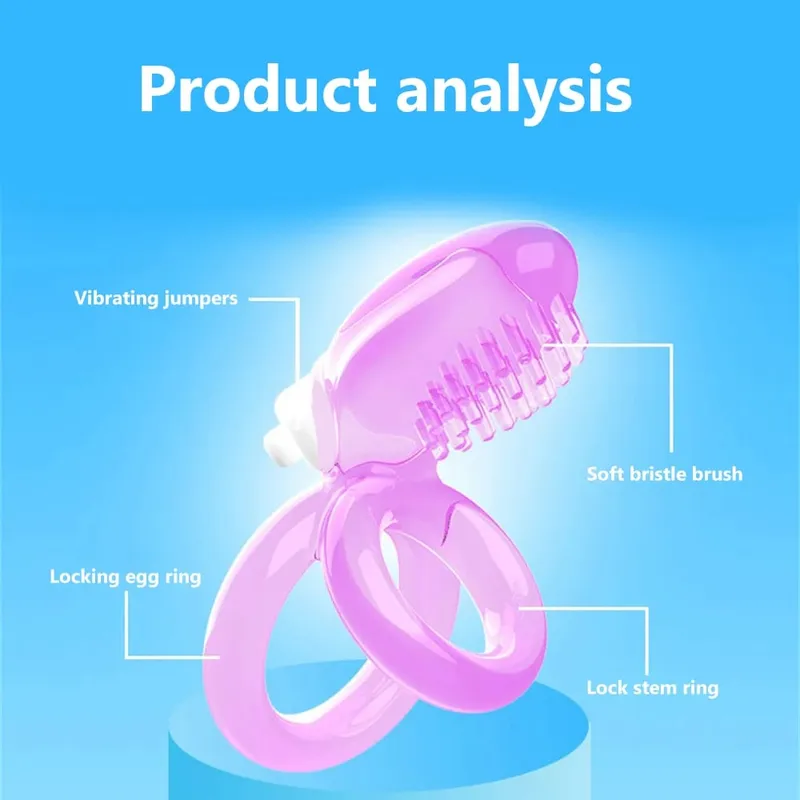 Vibrating Cock Ring Clitoral Stimulator Strong Penis Erect Cock Ring Cage Erection Enhance Delay Ejaculation Sex Toys For Men — image 4