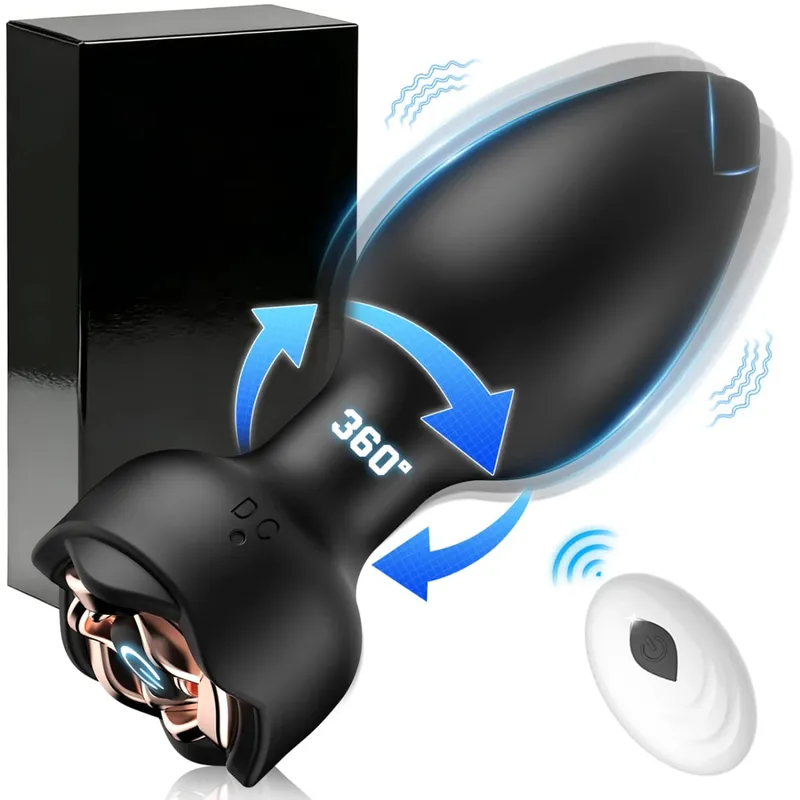 Wireless Control 360° Rotation Wiggle Vibrator Butt Plug for Men Prostate Massager Gay Anal Vibrator Anal Plug Adults Sex Toys