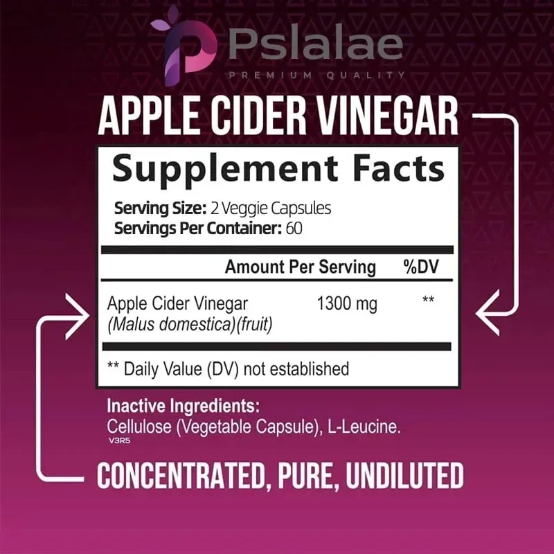 Apple Cider Vinegar - Fat Burner Natural Detox and Cleanse Energy Support Supplement — image 3