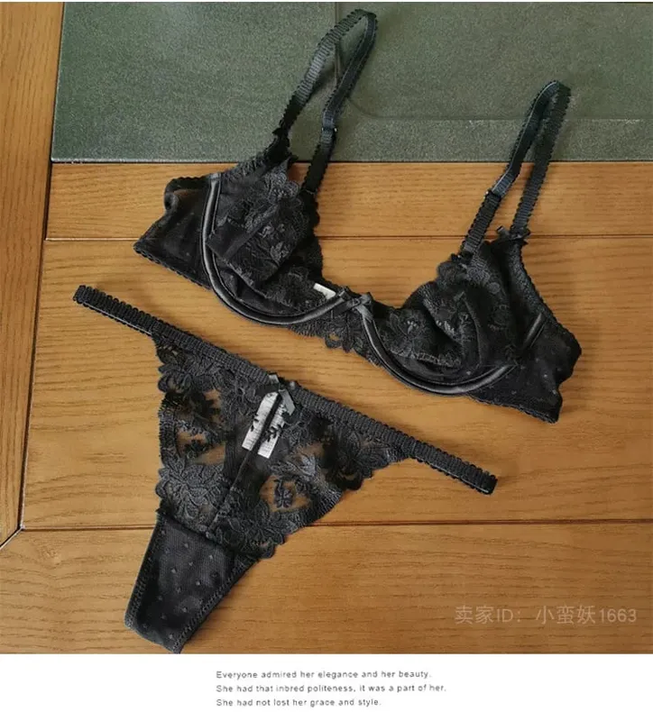 Bralette Renda Eropah Sarung Set Bra Tanpa Wayar Modish Cawan Nipis Anti-Kendur Bernafas untuk Cuaca Lembap & Keyakinan Sederhana