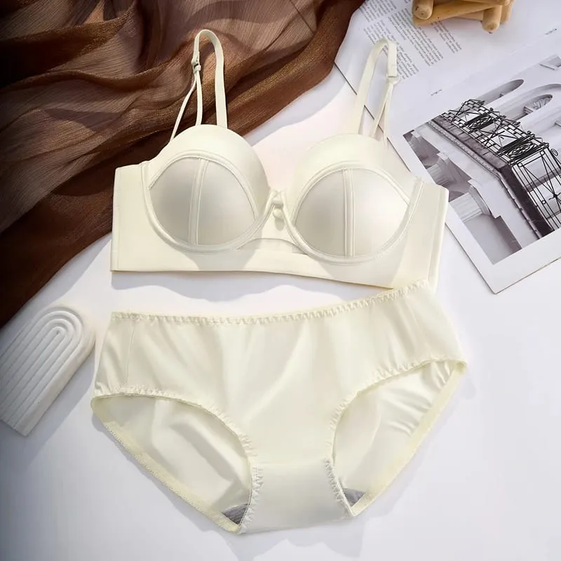 AA Cup Strapless Bra Set Fixed Half Cup Built-in Lift Lingerie Push Up Convertible Underwear Push Up Convertible Underwear — image 12