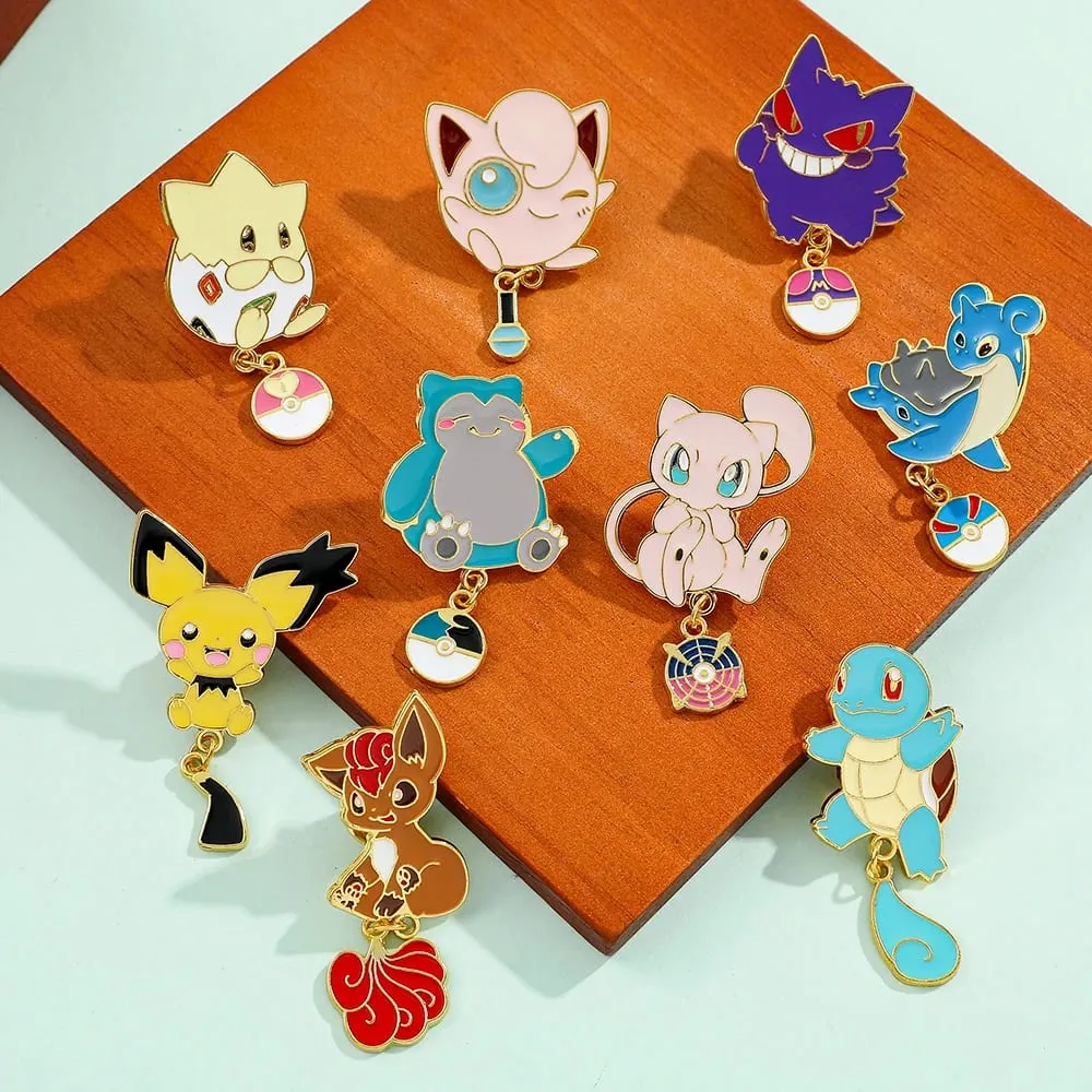 Enamel Pins Set - Cute Pikachu Squirtle Charmander Brooches for Backpacks Jackets - Anime Cartoon Badges Gift for Fans — image 6