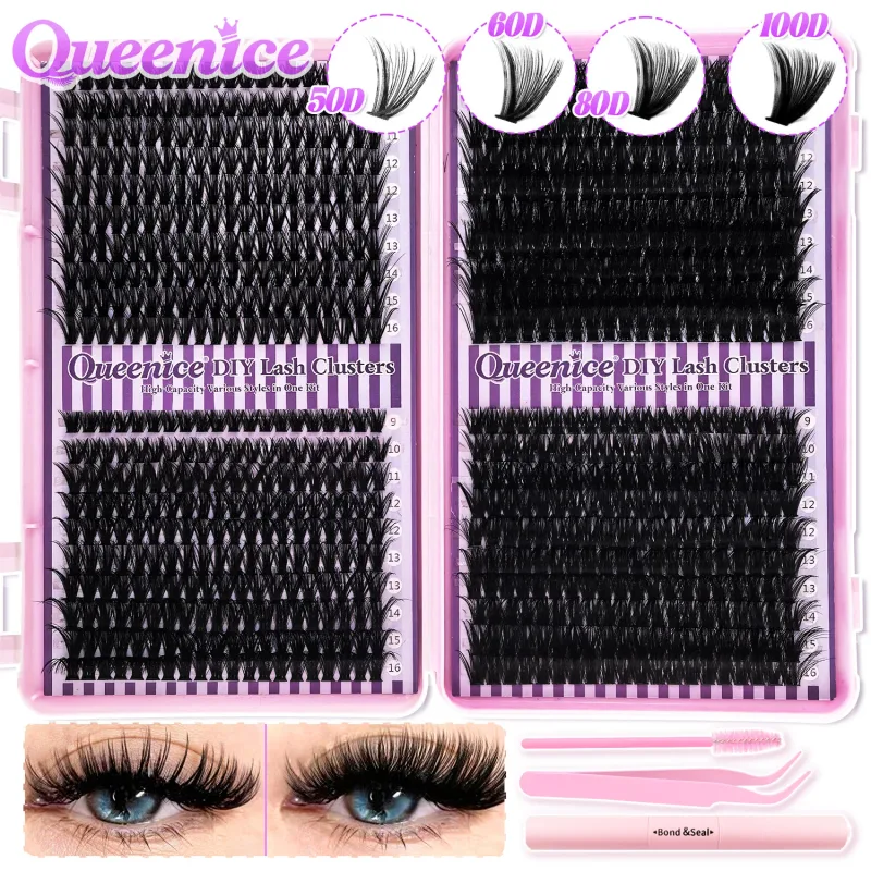 Řasy Cluster DIY Lash Extension Mixed Tray Clusters Řasy Fluffy Individual Lashes Prodlužování řas Cat Eye — image 6