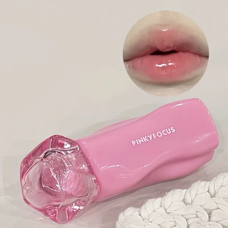 Pinkyfocus Lipstick Glossy Mirror Lip Gloss Moisturizing Hydrating Juicy Nude Lip Tint LongLasting Daily Natural Makeup Lipstick
