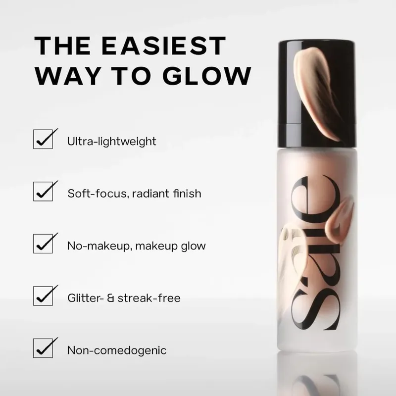 Saie Hydrating Glowy Gel Liquid Highlighter Dewy Natural Radiance Sun-kissed Face Body Contour Vegan Clean Beauty Illuminator — image 4