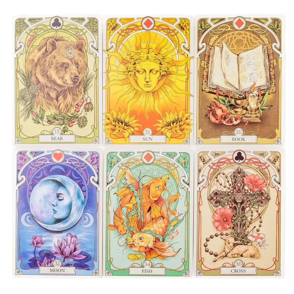 37Pcs Cards Romatic Lenormand Tarot Deck Full English Version Oracles Deck For Girl Board Games 10.2*7.2Cm