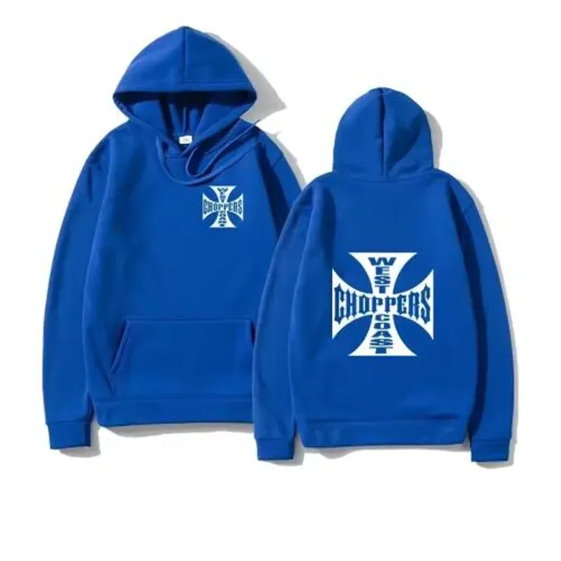 West Coast Iron Cross Choppers imprimé hommes à capuche mode Cool sweat unisexe mode polaire sweat à capuche Streetwear — image 3