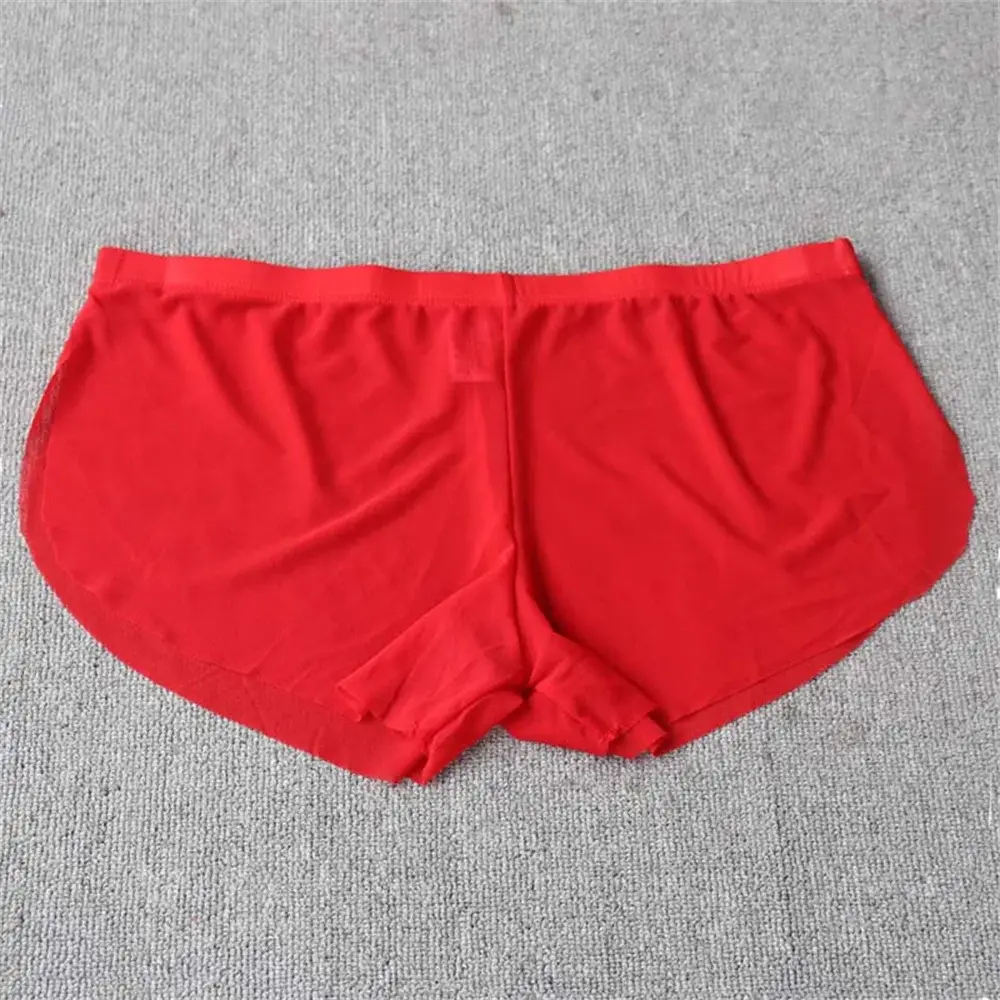 Sexy Transparent Mesh Boxers for Men Hot Male Trunk Underwear Comfortable Aro Pants Summer Casual Shorts