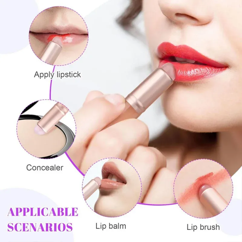 Silicone Lip Brush Small Round Head Smudge Brushes Dust-proof Covered Lip Brush Multifunctional Lipstick Concealer Makeup Tools — image 3