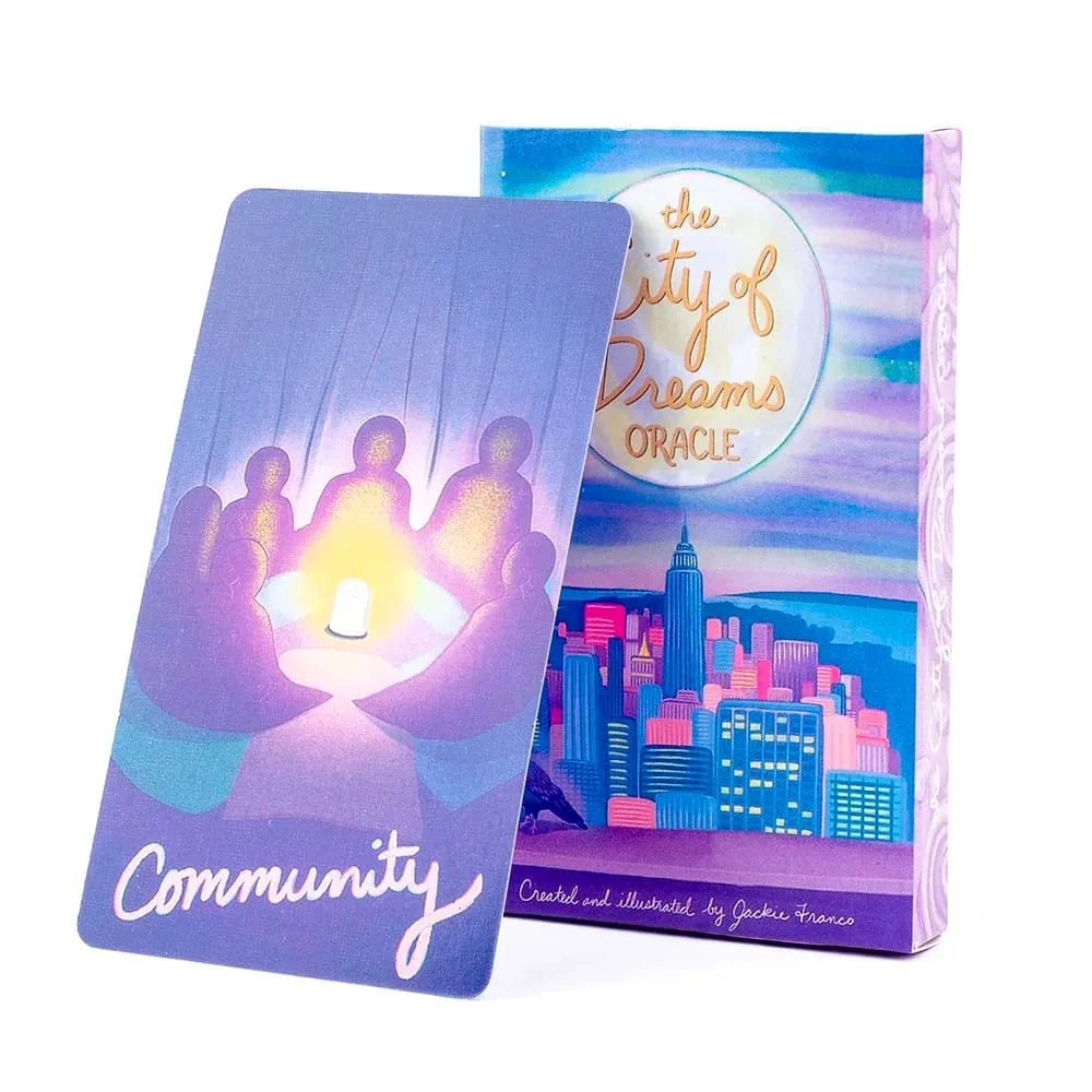 The City of Dreams Oracle 35 Cards Board Game with Hand-illustrated Pastel Scenes Sweet and Supportive English Visions 10.3*6cm — image 1